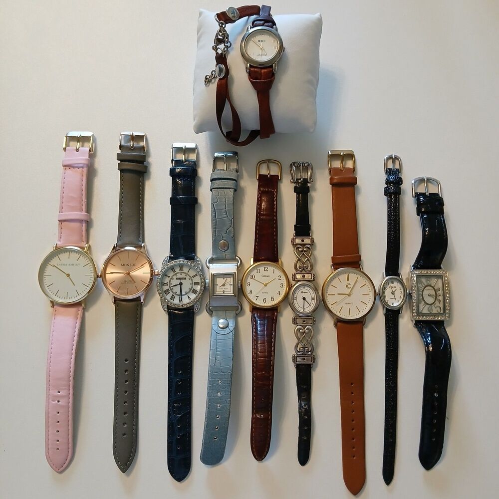 Parts/Repair Watch Lot of 10 Brighton Nine West Carriage Laura Ashley Geneva